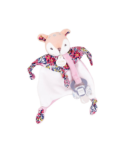 Doudou attache-sucette faon
