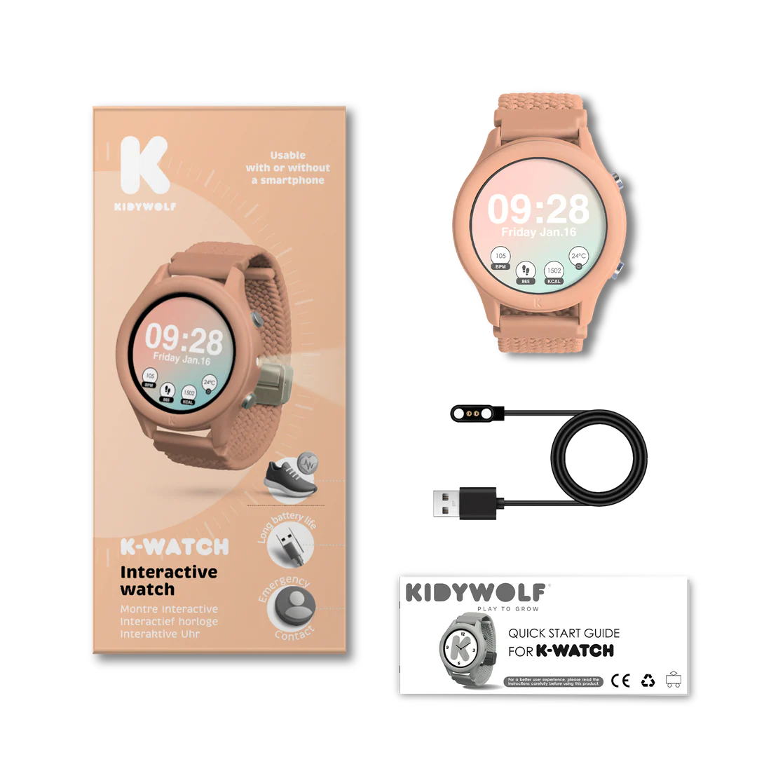 Montre connectée K-Watch corail