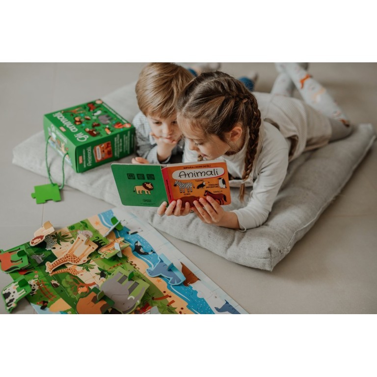 Les animaux – Livre + puzzle 40 pcs + 12 figurines3