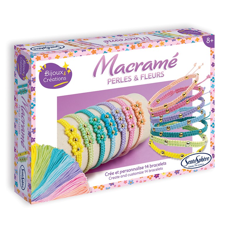 Macramé – Perles et fleurs