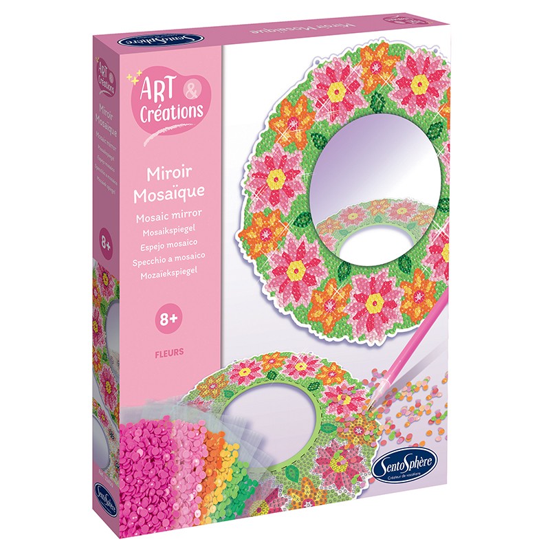 Miroir Mosaïque Fleurs