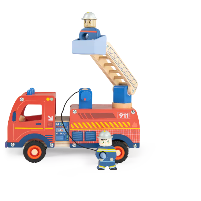 Camion de pompier en bois