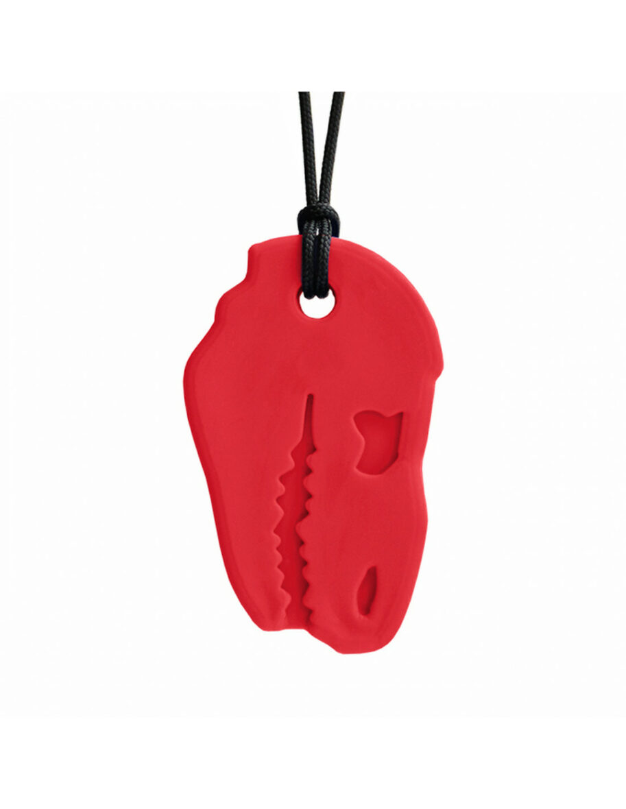 Collier de mastication Dino – Rouge – Souple
