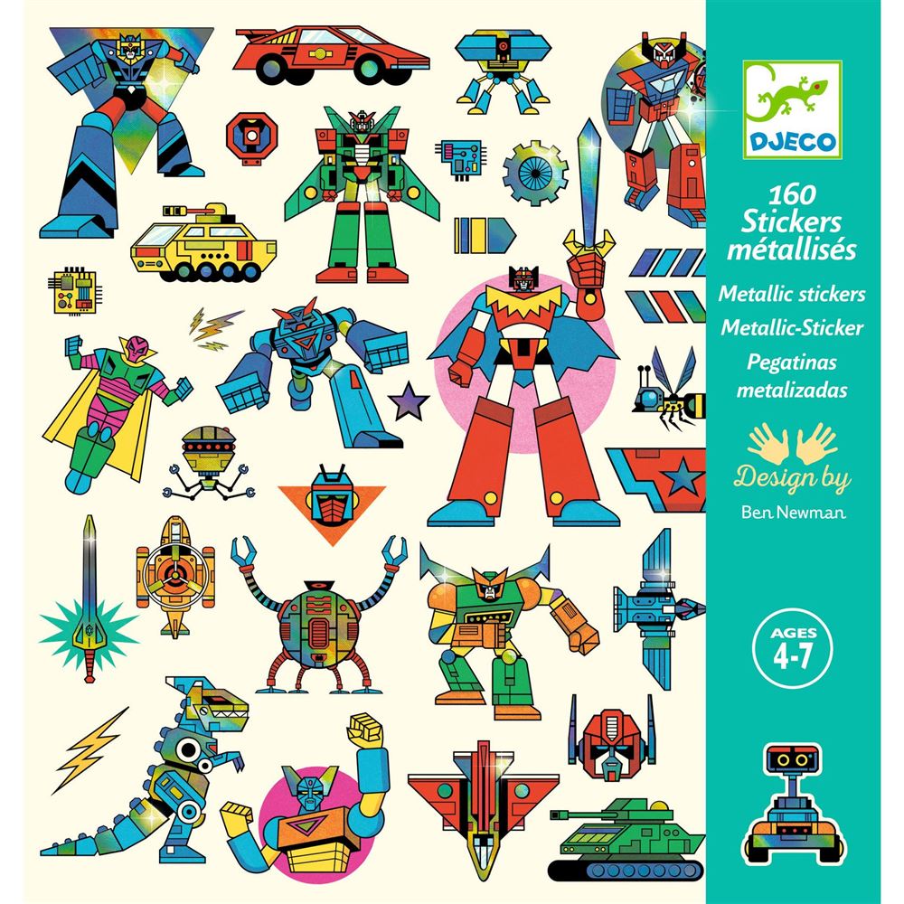 Stickers métallisés – Robots