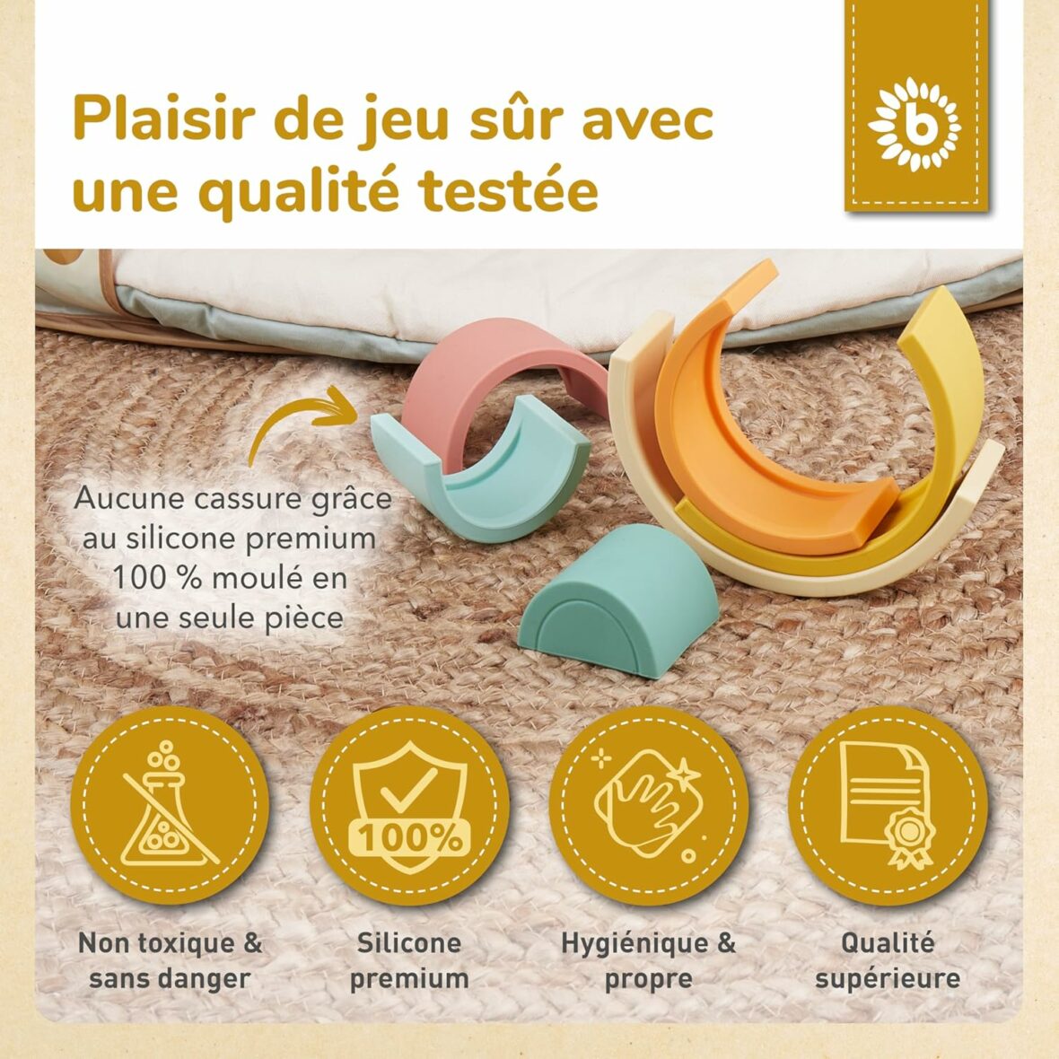 Jeu d’empilement Arc-en-ciel en silicone4