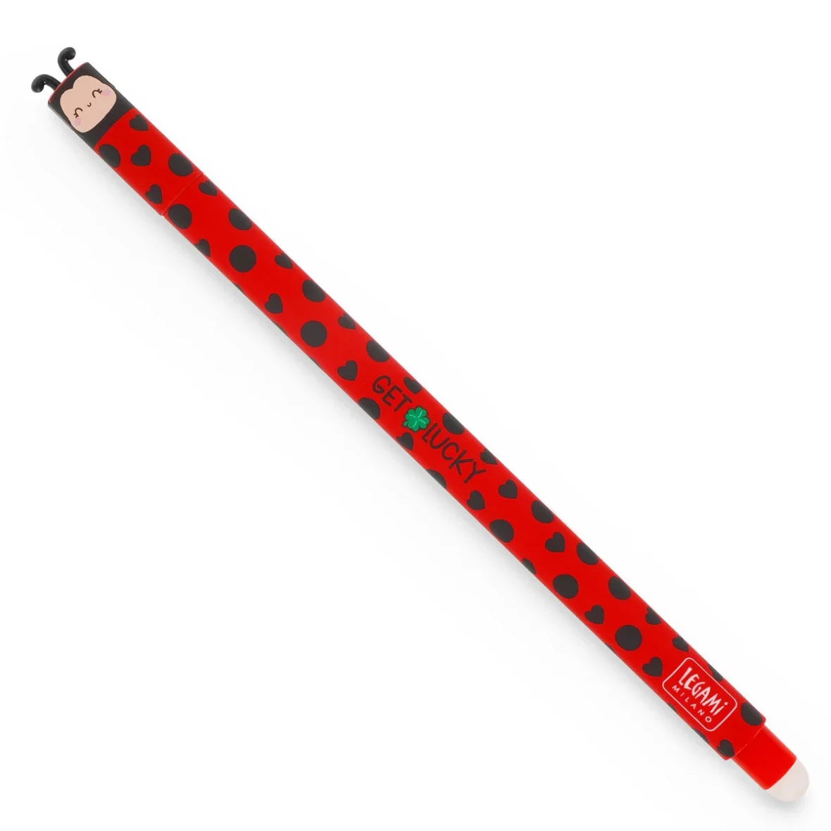 Legami – Stylo à encre gel effaçable Ladybug – Encre rouge