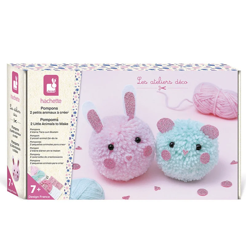Kit créatif – 2 Pompons animaux à créer